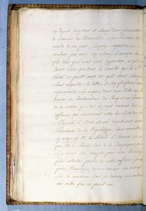 2. strana dopisu, který napsal Jean-Jacques Rousseau jako tajemník francouzského velvyslance v Benátkách, říjen 1743